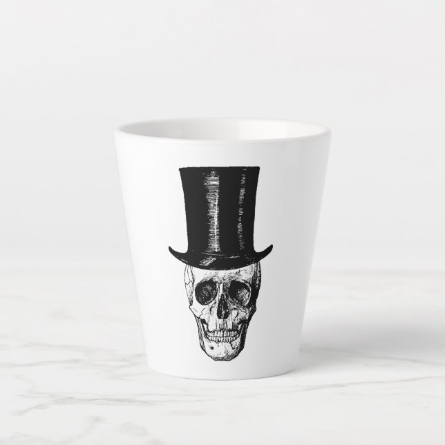 Skull Latte Coffee Mug, Coffee Cup, Mug (Front)
