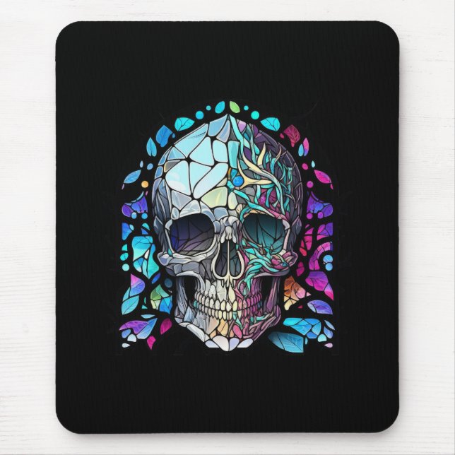 Skull Life Time Stained Glass Character Mouse Pad (Front)