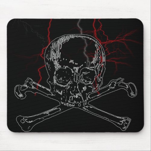 skull lightning mouse pad