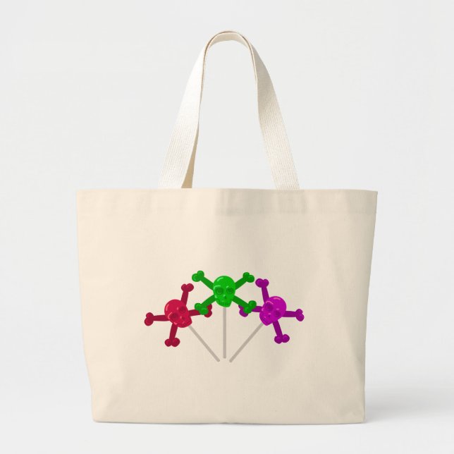 Skull Lollipops Large Tote Bag (Front)
