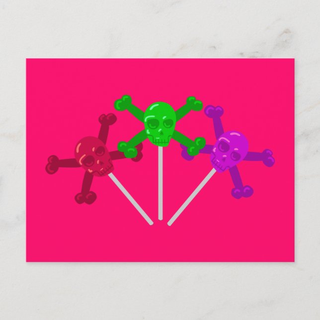 Skull Lollipops Postcard (Front)