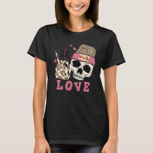 Skull Love Anti Valentines Day Leopard Skeleton Ha T-Shirt