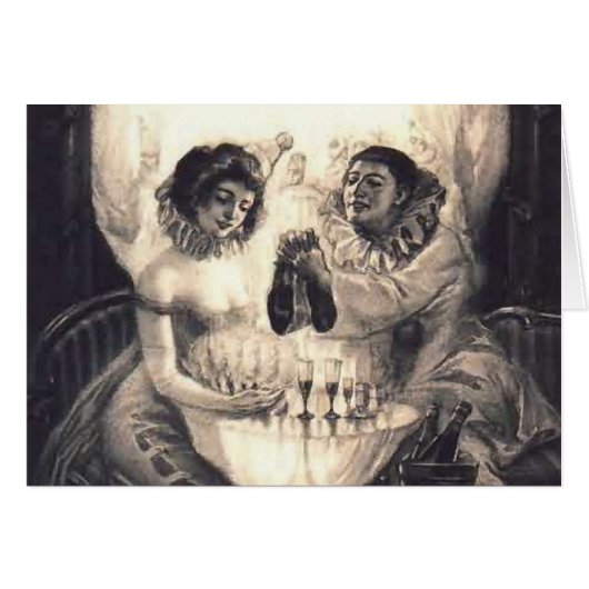 Skull Love Retro Optical Illusion Cards (Front Horizontal)