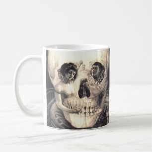 Skull Love Retro Optical Illusion Coffee Mug