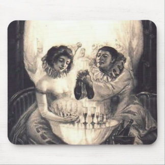 Skull Love, Victorian Optical Illusion Mouse Pad