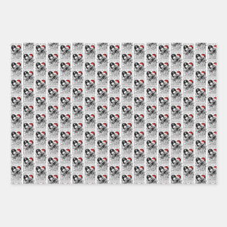Skull lover bookish Christmas gothic wrapping pape Paper Sheets