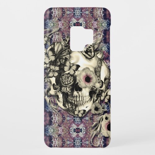 Skull made of poppies and butterflies Case_Mate samsung galaxy s9 case
