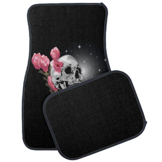 Skull & Magnolia Flowers Car Floor Mat