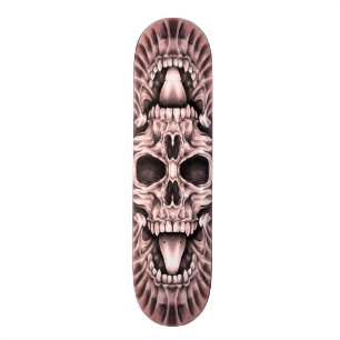 Skull Mandala customizable skateboard deck.