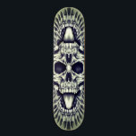 Skull Mandala customizable skateboard deck.<br><div class="desc">This skate or die themed deck is printed with a hand drawn double skull design.</div>