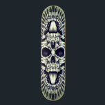 Skull Mandala customizable skateboard deck.<br><div class="desc">This skate or die themed deck is printed with a hand drawn double skull design.</div>