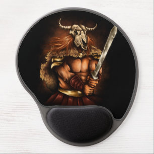 Skull Mask Viking Warrior Gel Mousepad