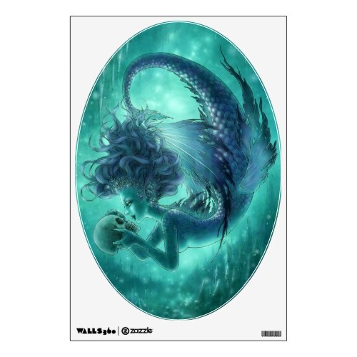 Skull Mermaid Dark Fantasy Art Wall Decal