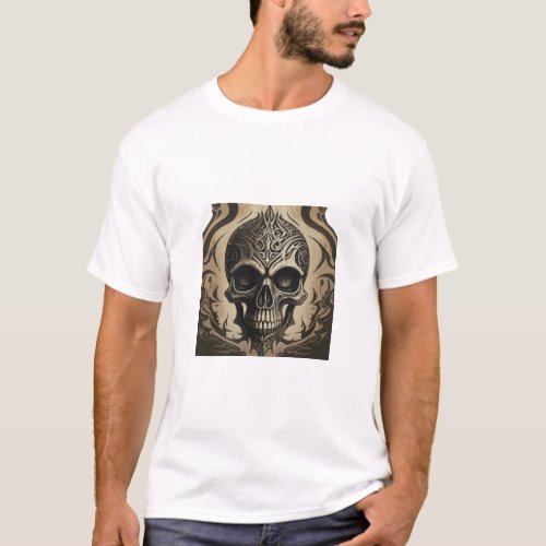 Skull Metal Sinister Tribes  T_Shirt
