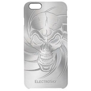Skull Metallic Look Clear iPhone 6 Plus Case