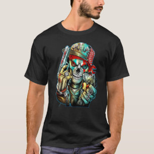 Skull Monster Ghost Scary Horror Cool Glasses Gang T-Shirt