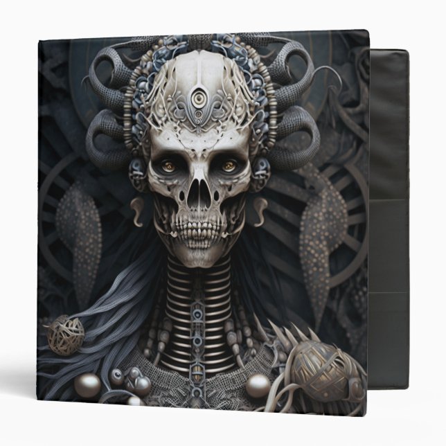 Skull Monster Skeleton Horror 3 Ring Binder (Front/Inside)