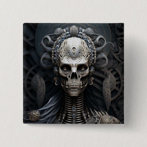 Skull Monster Skeleton Horror Button