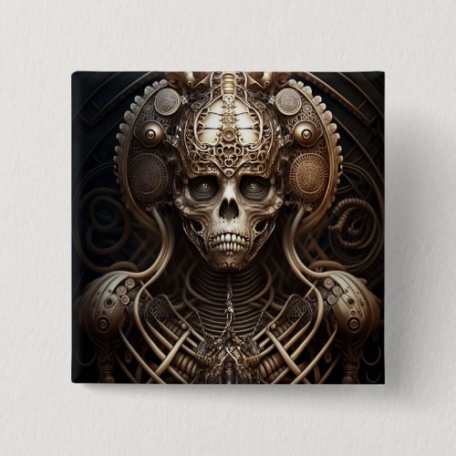 Skull Monster Skeleton Horror Button