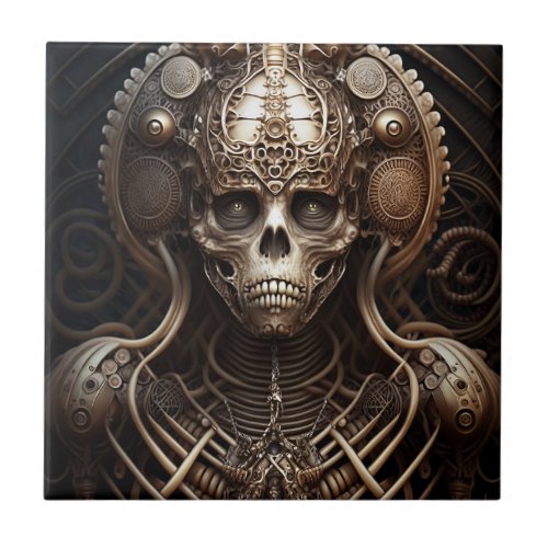 Skull Monster Skeleton Horror Ceramic Tile