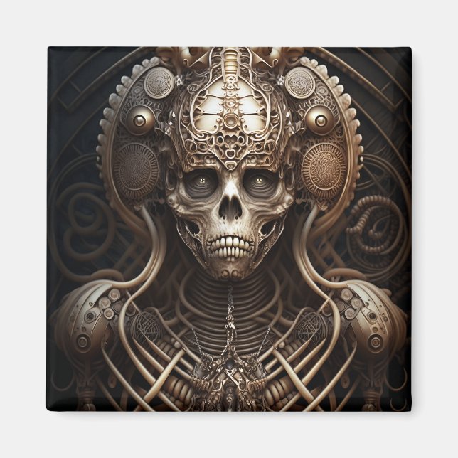 Skull Monster Skeleton Horror Magnet (Front)