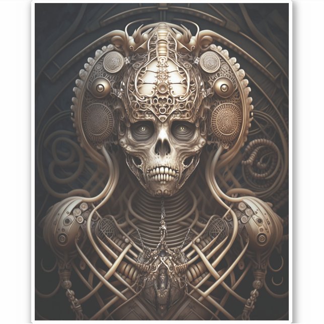 Skull Monster Skeleton Horror Sticker (Front)