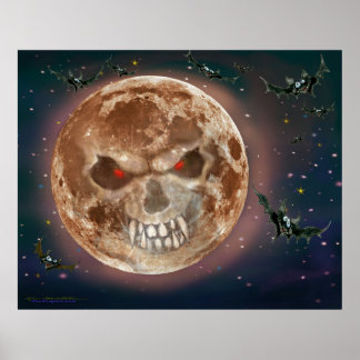 Skull Moon Poster