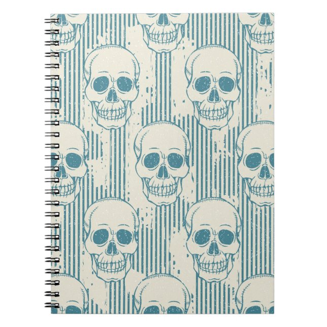 Skull Motif: Seamless Freehand Pattern Notebook (Front)
