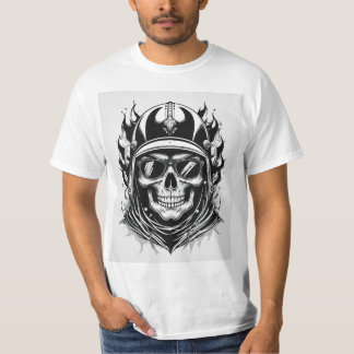 Skull motorcycle design with helmet and lunet T-Shirt