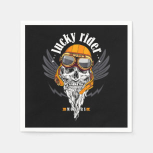 Skull Motorcycle Gift For Motorbike Lovers Napkins