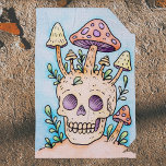 Skull &amp; Mushrooms Adult Coloring Poster