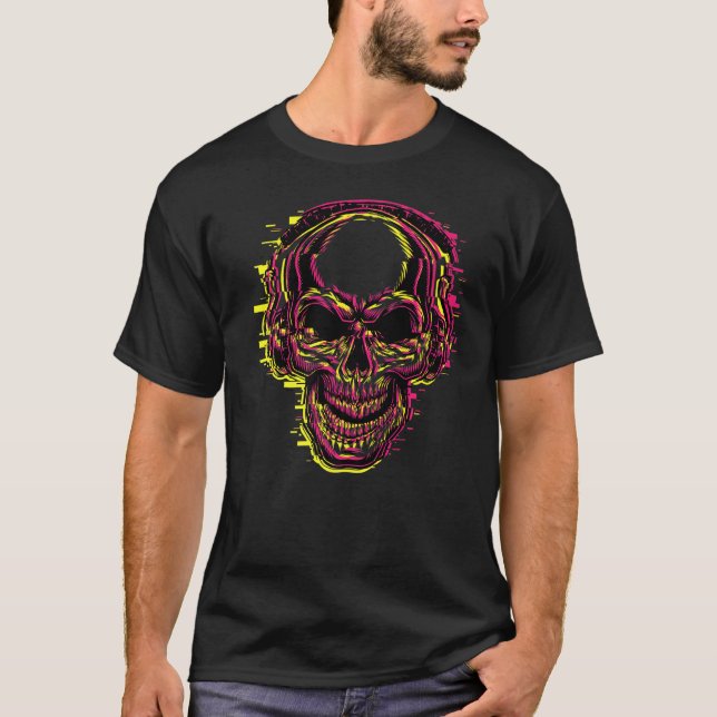 Skull Music Blur   T-Shirt (Front)
