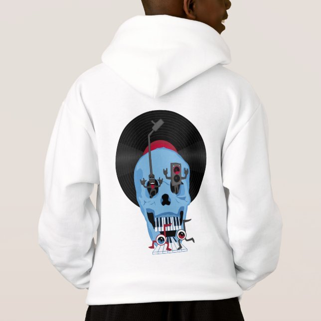Skull Music Rock On Hoodie (Back)