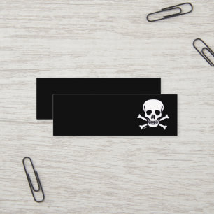 Skull n Bones all black mini business card