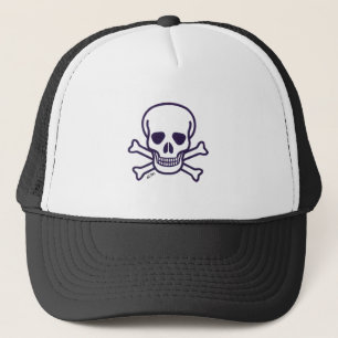 Skull n Bones black and white foam trucker hat