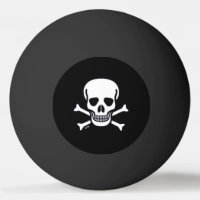 Skull n Bones Black black 1 star ping pong ball