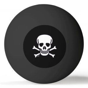 Skull n Bones Black black 1 star ping pong ball