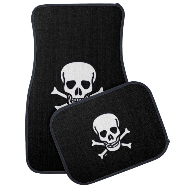 Skull n Bones Black car mats front and rear (Set)