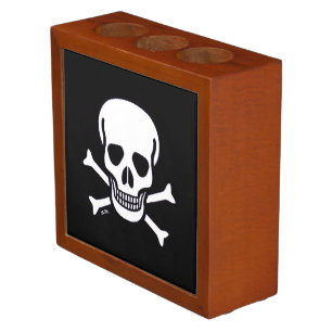 Skull n Bones black desk organizer