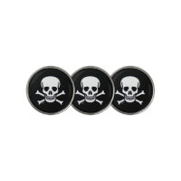 Skull n Bones black golf ball markers