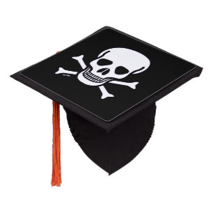 Skull n Bones black graduation cap