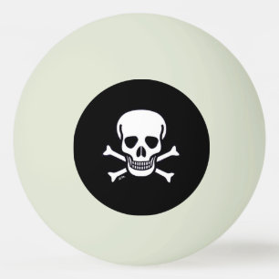 Skull n Bones Black gree glo 1 star ping pong ball
