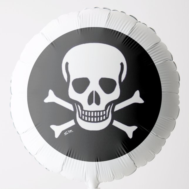 Skull n Bones black helium balloon (Front)