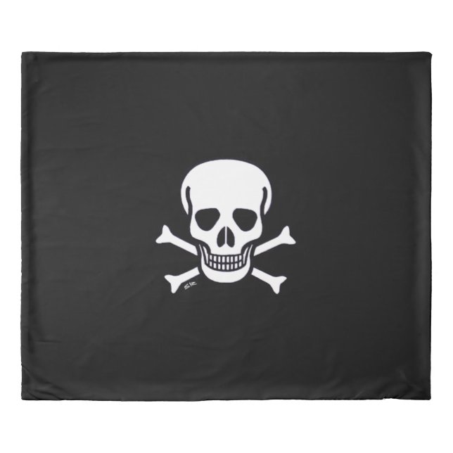 Skull n Bones Black king duvet cover (Front)