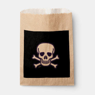 Skull n Bones black kraft favor bags
