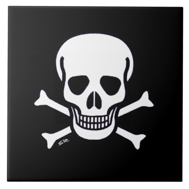 Skull n Bones Black large tile (Front)