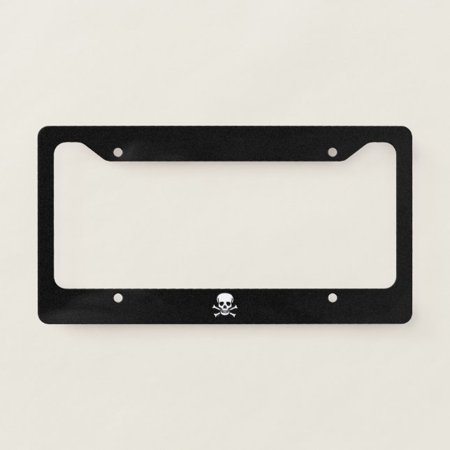Skull n Bones Black license plate frame (Front)