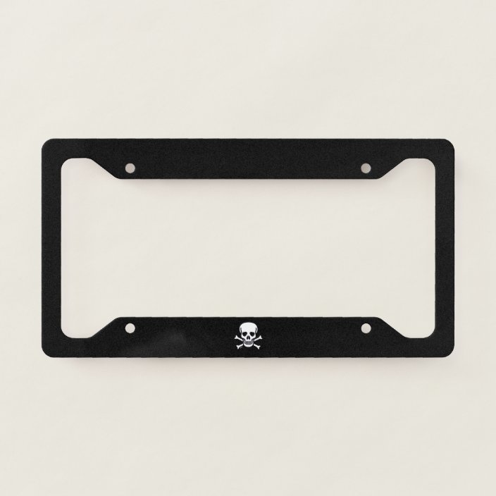 Skull n Bones Black license plate frame style B | Zazzle.com