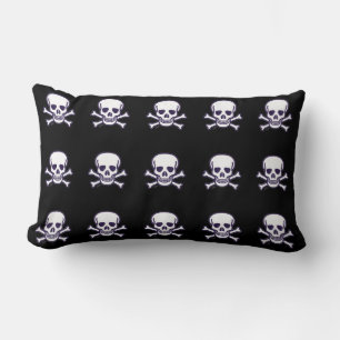 Skull n Bones black lumbar pillow