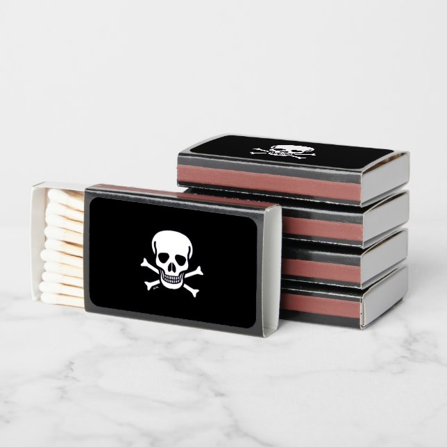 Skull n Bones Black matchboxes (Stacked)